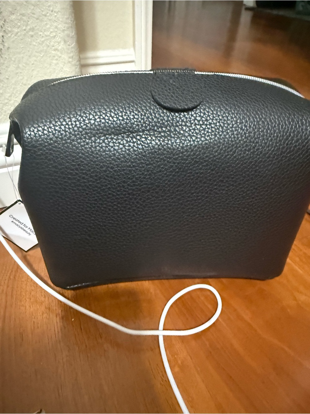 Macy's Black Pebbled Leather Men's Toiletry Kit